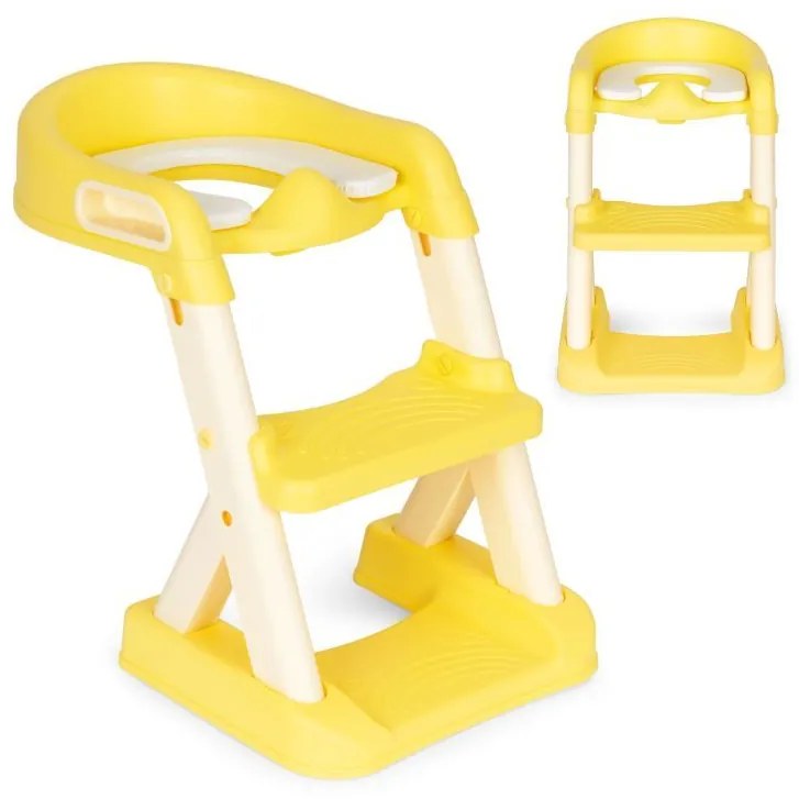 Sgabello per bambini con gradini - giallo