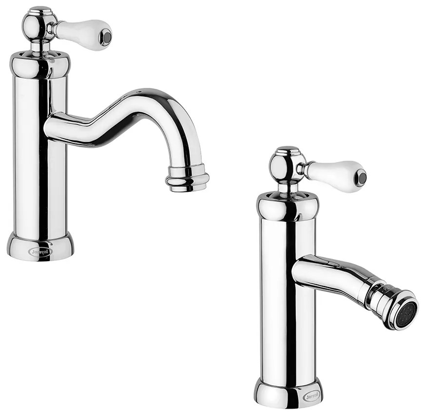 Coppia miscelatori Jacuzzi Rubinetteria lavabo e bidet modello tosca per piletta click clack