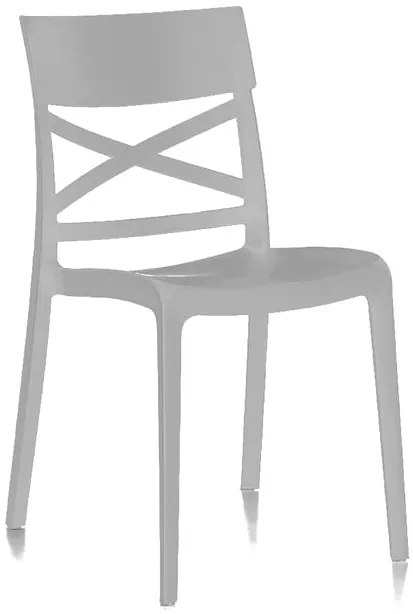 Sedia da giardino in polipropilene London Cross NEW GARDEN grigio, set da 6 pezzi