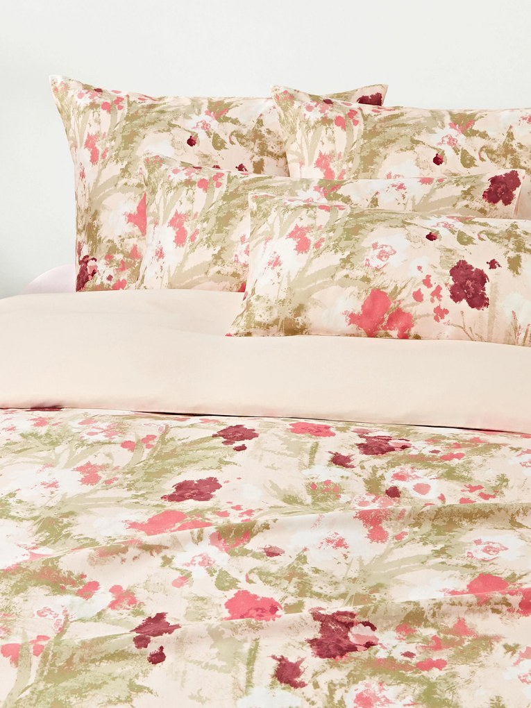 Copripiumino in raso di cotone floreale Anthea