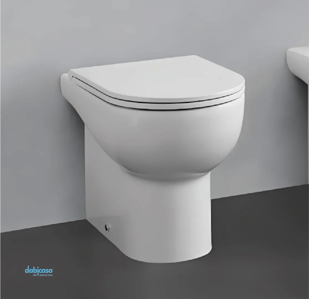 Azzurra Ceramica "Nuvola" Wc Da Terra Filo Muro Bianco Lucido