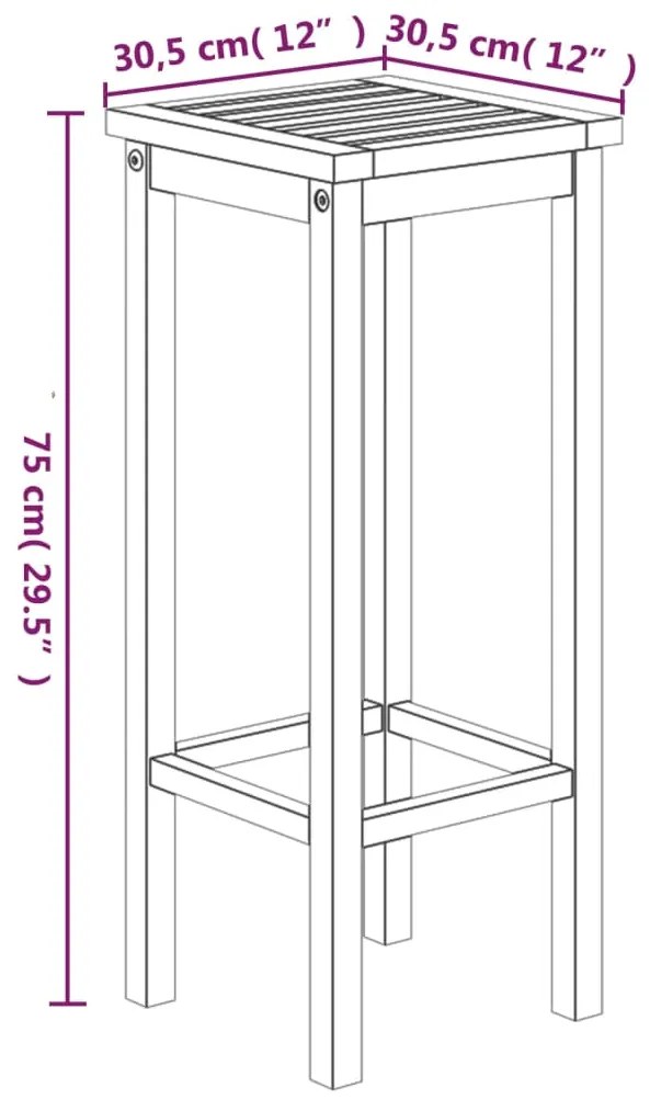 Set da Bar da Giardino 5 pz in Legno Massello di Acacia