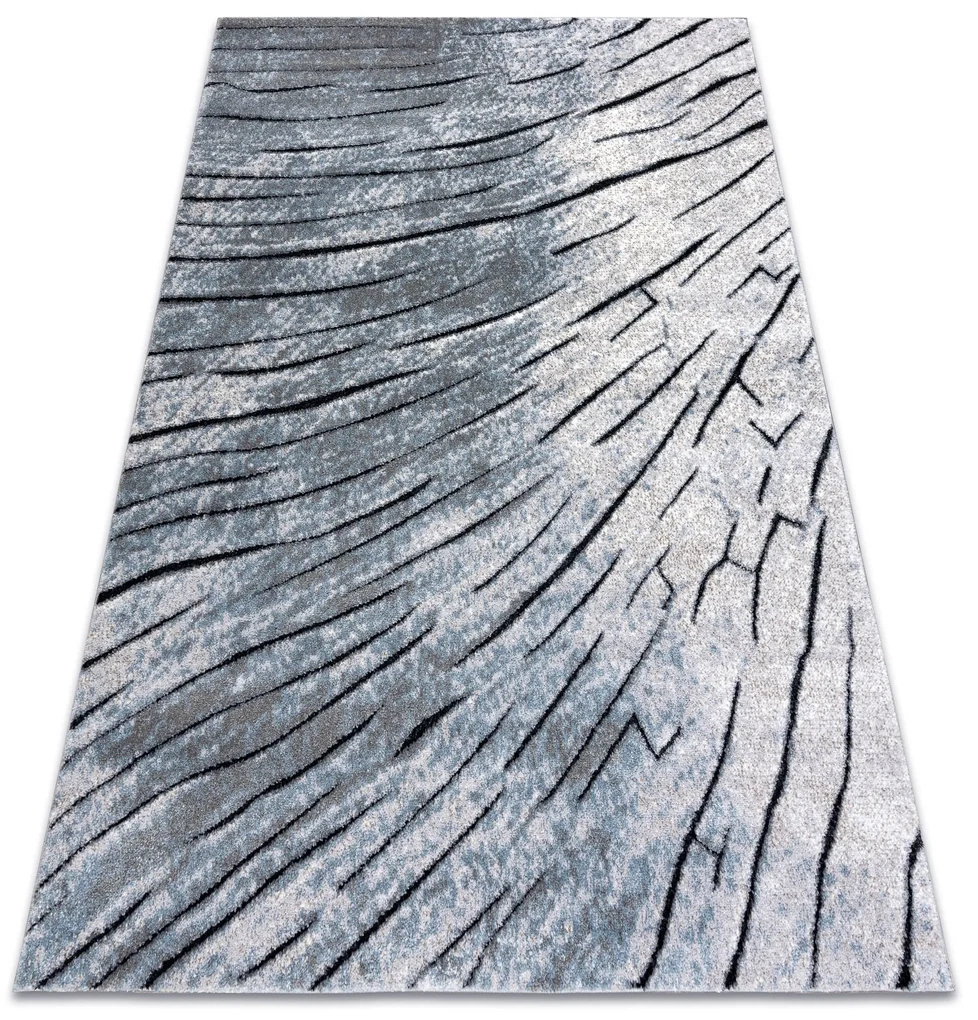 Splendido Fiore Blu Scuro Legno Nero Collana Lunga Corda Cotone