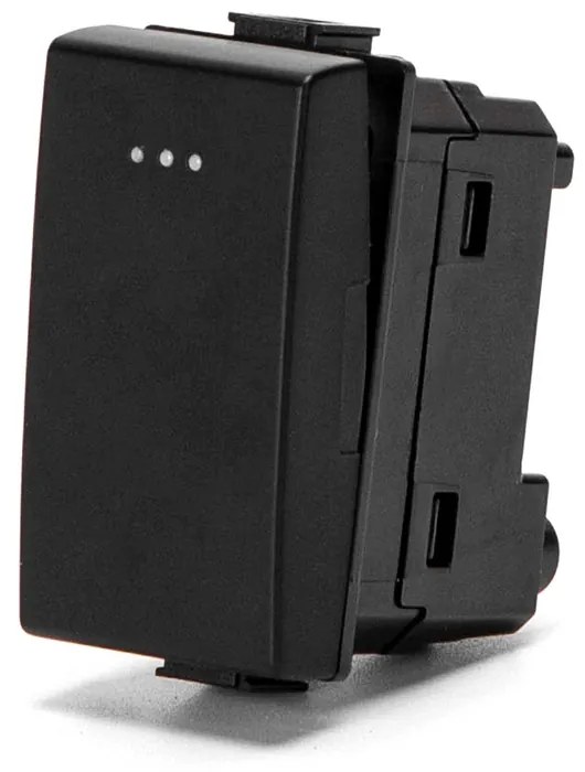 Pulsante unipolare 16A nero compatibile anche con BTicino Matix