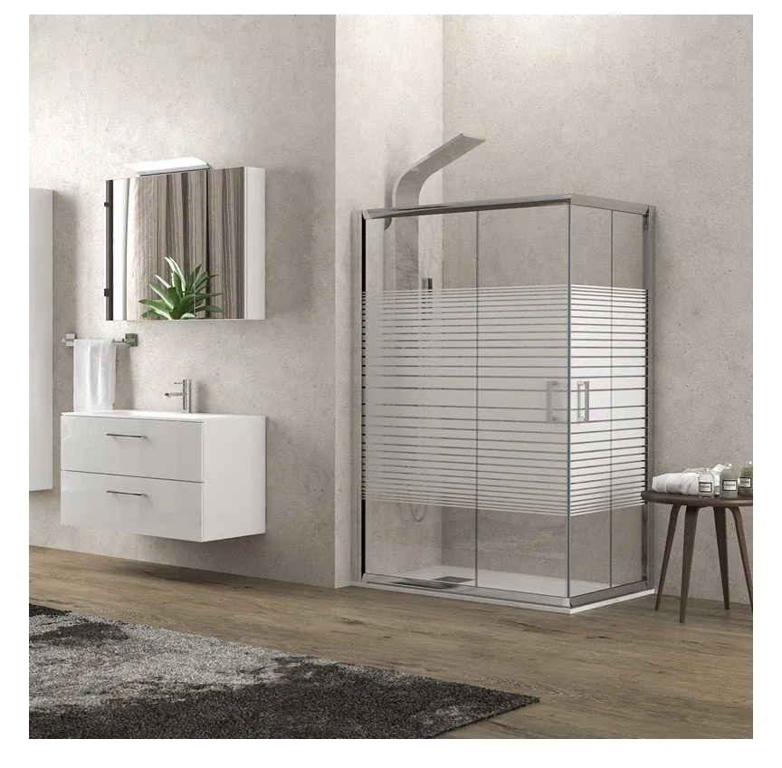 Kamalu - box doccia angolo 70x70 altezza 170cm vetro serigrafato k410