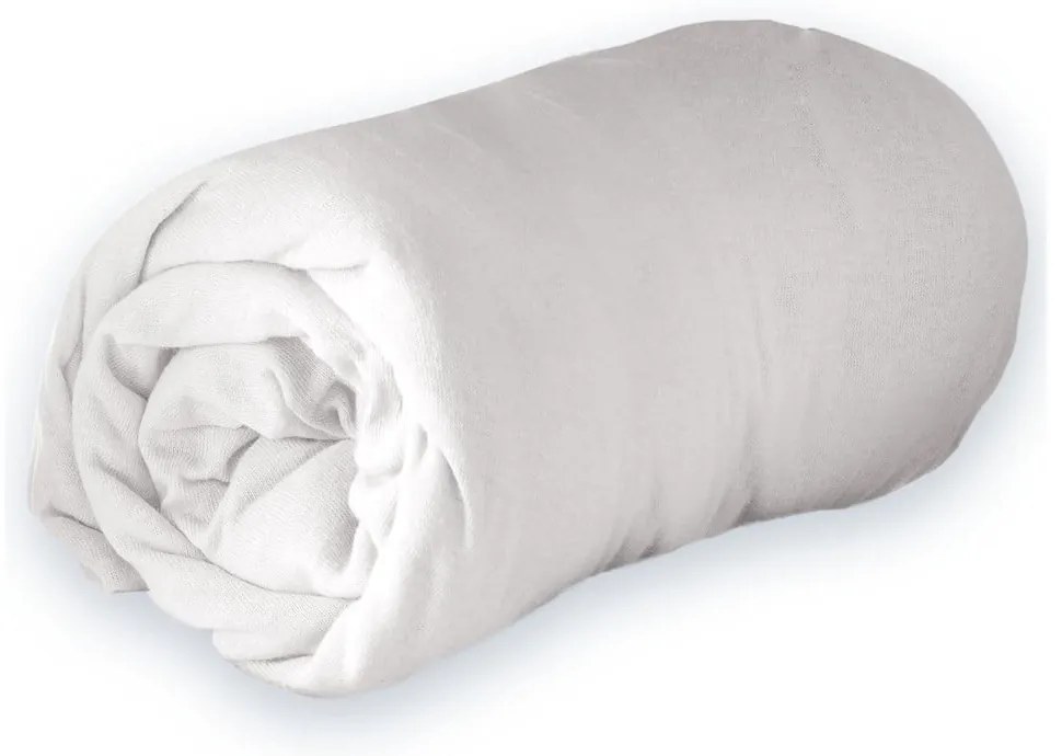 Lenzuolo elastico in jersey bianco 140x190 cm Jersy - douceur d'intérieur