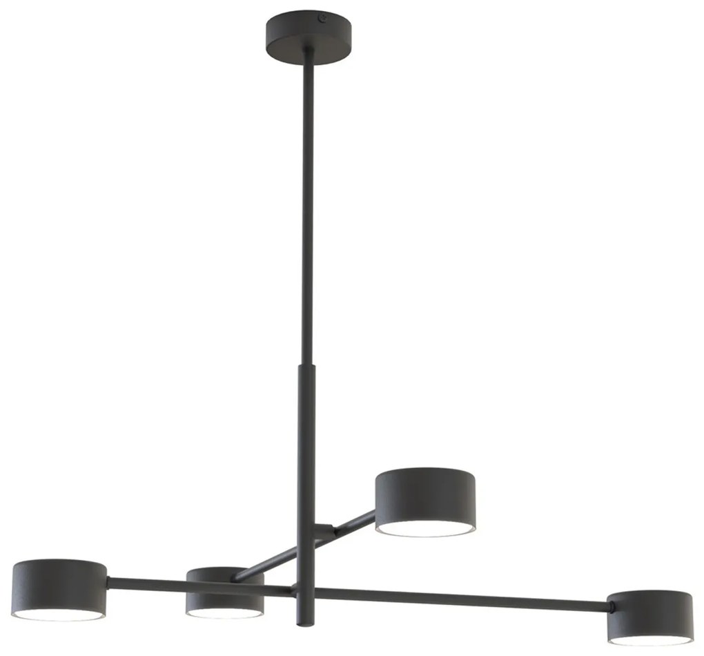 Plafoniera Moderna Giove Acciaio Nero 4 Luci Gx53 Ip20