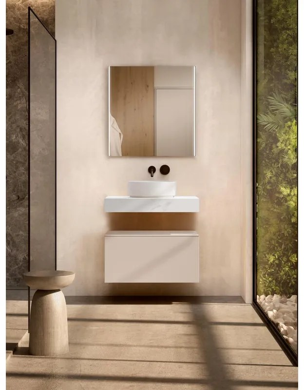 Armadietto bagno a terra Element VISOBATH 1 cassetto P 46 x L 60 x H 35 cm cotone laccato truciolare