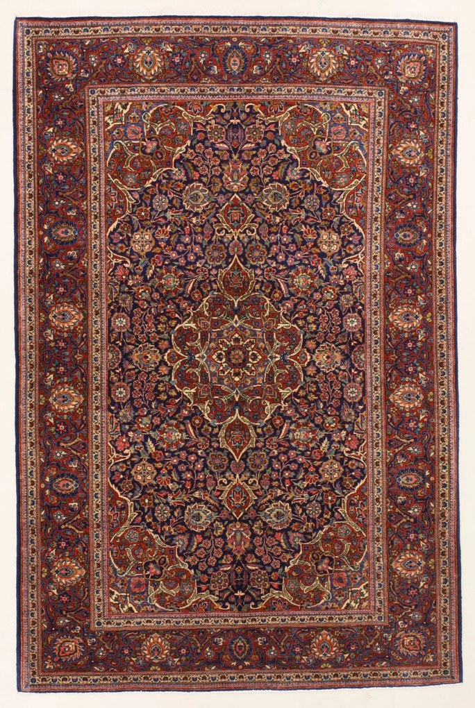 Kashan Tappeto 140x200 (Iran) Annodato A Mano