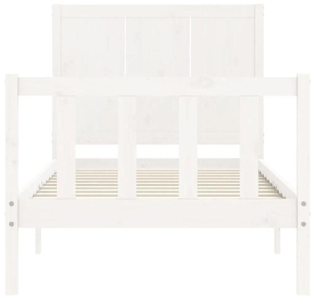 Giroletto con Testiera Bianco Small Single Legno Massello