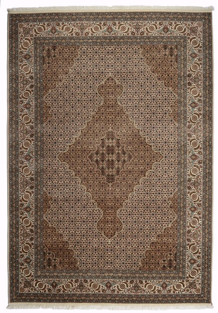 Tabriz Tappeto persiano 210x300 Beige (Iran) Annodato A Mano