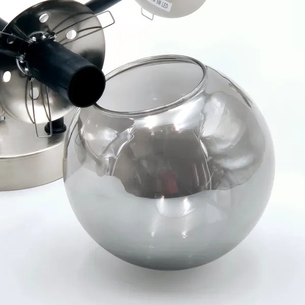 Brilagi - Lampadario a soffitto MALIVA 6xE14/15W/230V cromo satinato/fumé