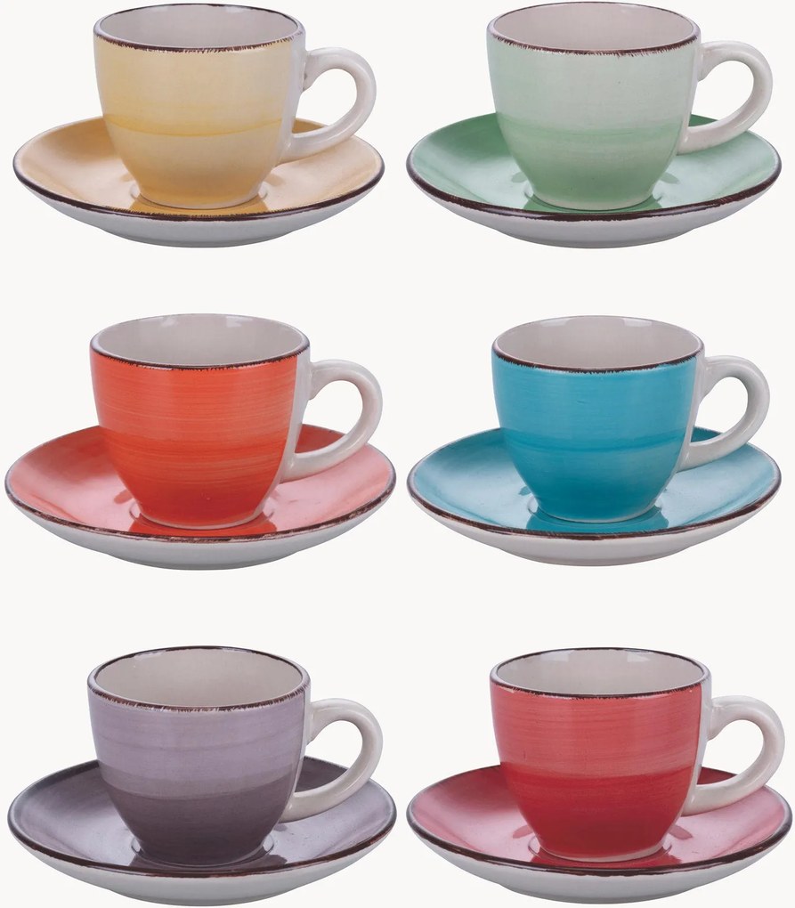 Set di 6 tazze da caffè Baita con piattini