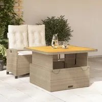 Set da Pranzo da Giardino 2 pz con Cuscini Beige in Polyrattan 3277415