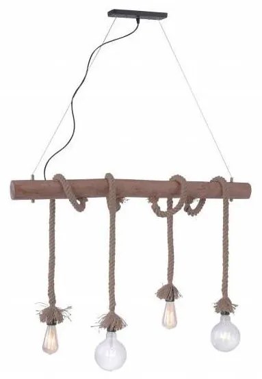 Leuchten Direkt 15483-18 - Lampadario a sospensione con filo ROPE 4xE27/60W/230V