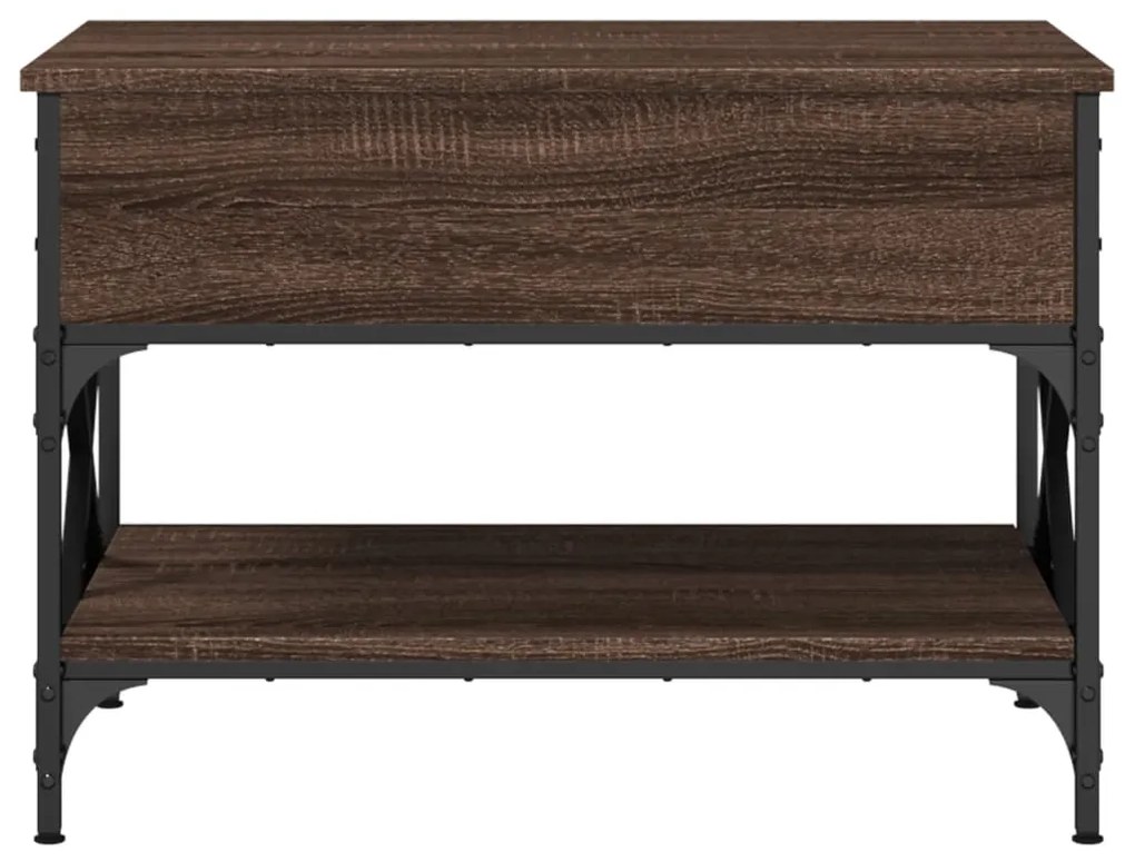 Tavolino salotto rovere marrone 70x50x50cm multistrato metallo