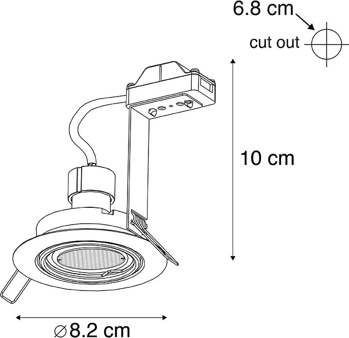 Faretto da incasso smart nero con WiFi GU10 regolabile - Ude Honey