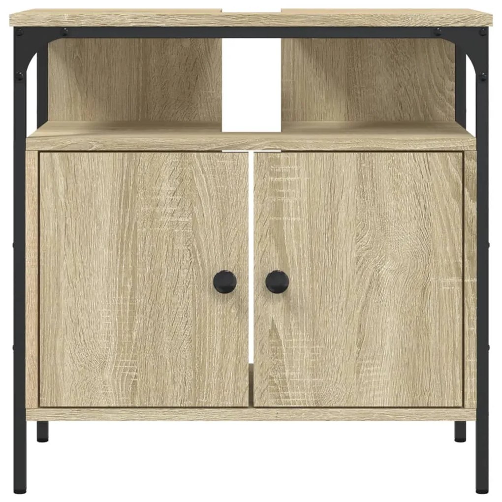 Mobile lavabo bagno rovere sonoma 60x30x60 cm legno multistrato