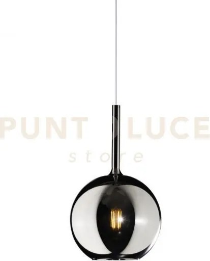 Lampadario a sospensione vetro 1555 grande cromo 1 luce attacco e27...