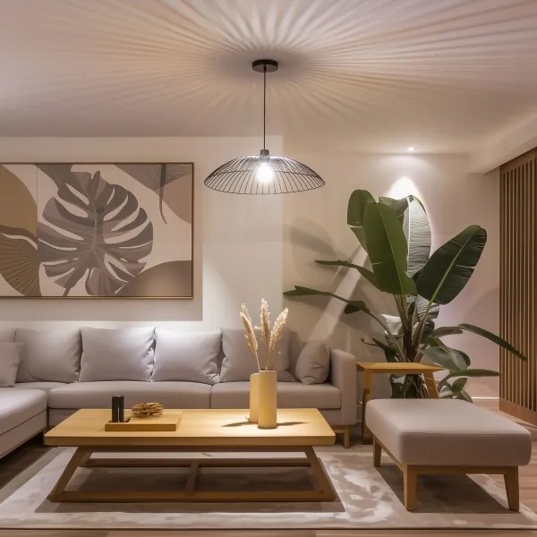 Brilagi - Lampadario LED su cavo CERIA WIRE 1xE27/40W/230V Ø 60 cm nero