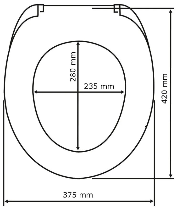 Sedile per wc nero con chiusura facilitata , 44 x 37 cm Kos - Wenko