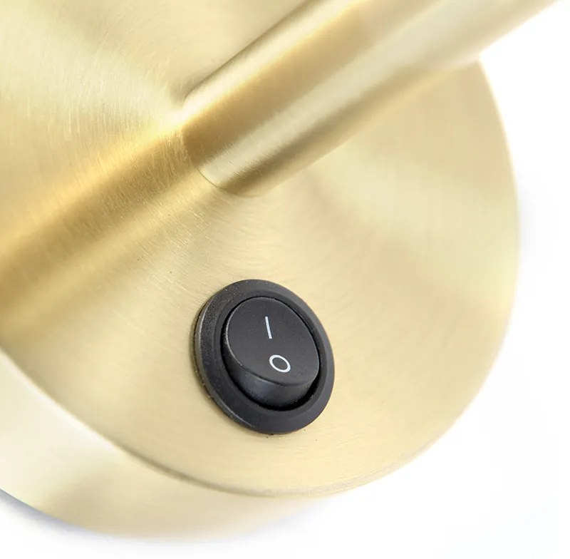 Applique da parete classica dorata con paralume in velluto nero - Combi