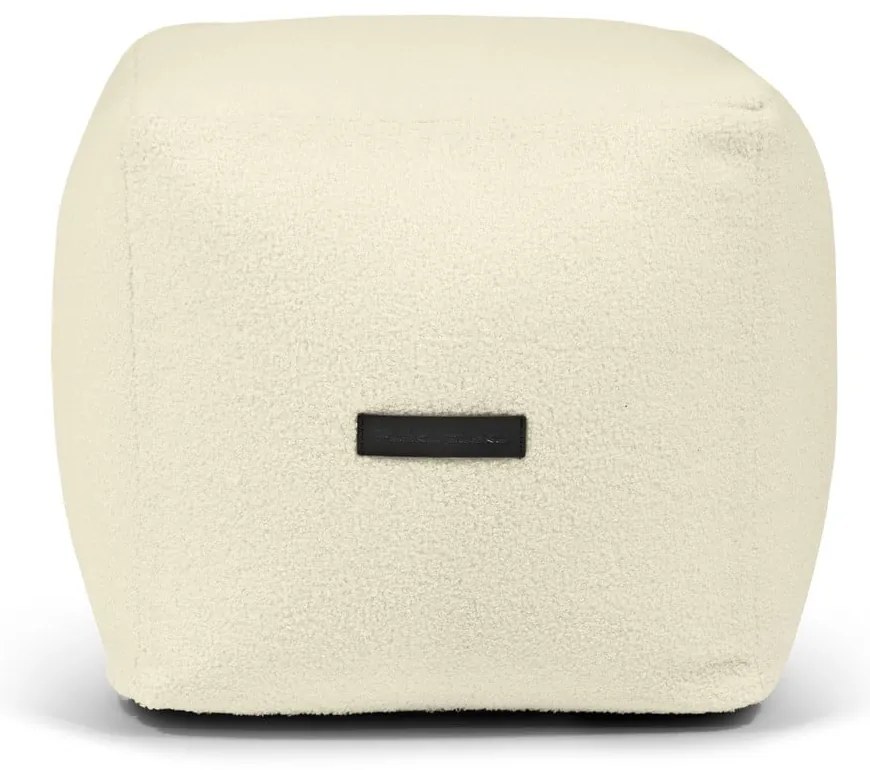 Puof a sacco color crema con rivestimento in bouclé Up! MooG – SLOWDOWN
