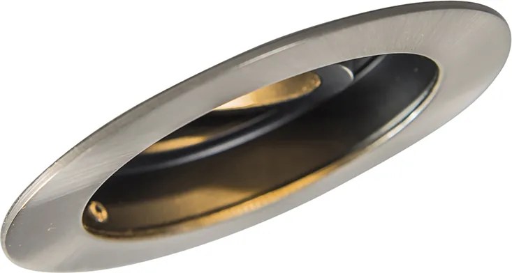 Faretto da incasso moderno intelligente acciaio con nero incl. WiFi GU10 - Rondoo