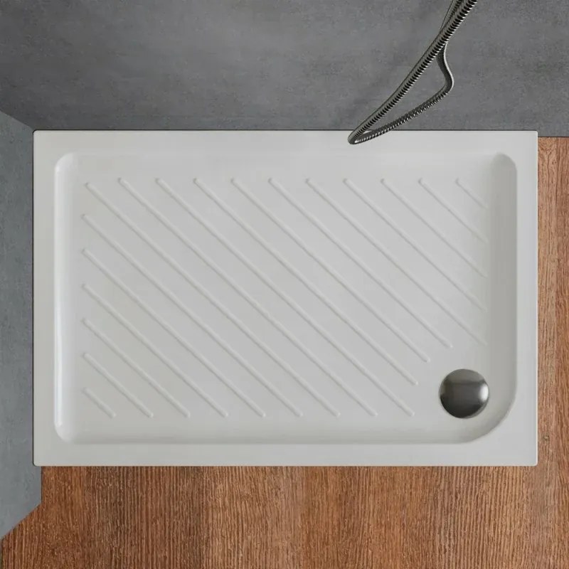 Piatto doccia 70x100 rettangolare in ceramica bianco Dolomite Gemma