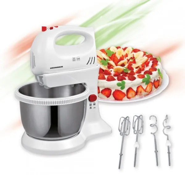 Heinner HMBR-300W - Sbattitore a mano con ciotola girevole 300W/230V bianco