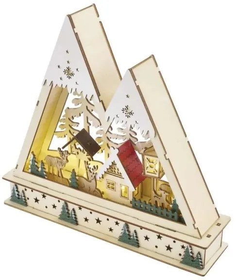 LED Decorazione natalizia LED/0,6W/2xAA paesaggio natalizio