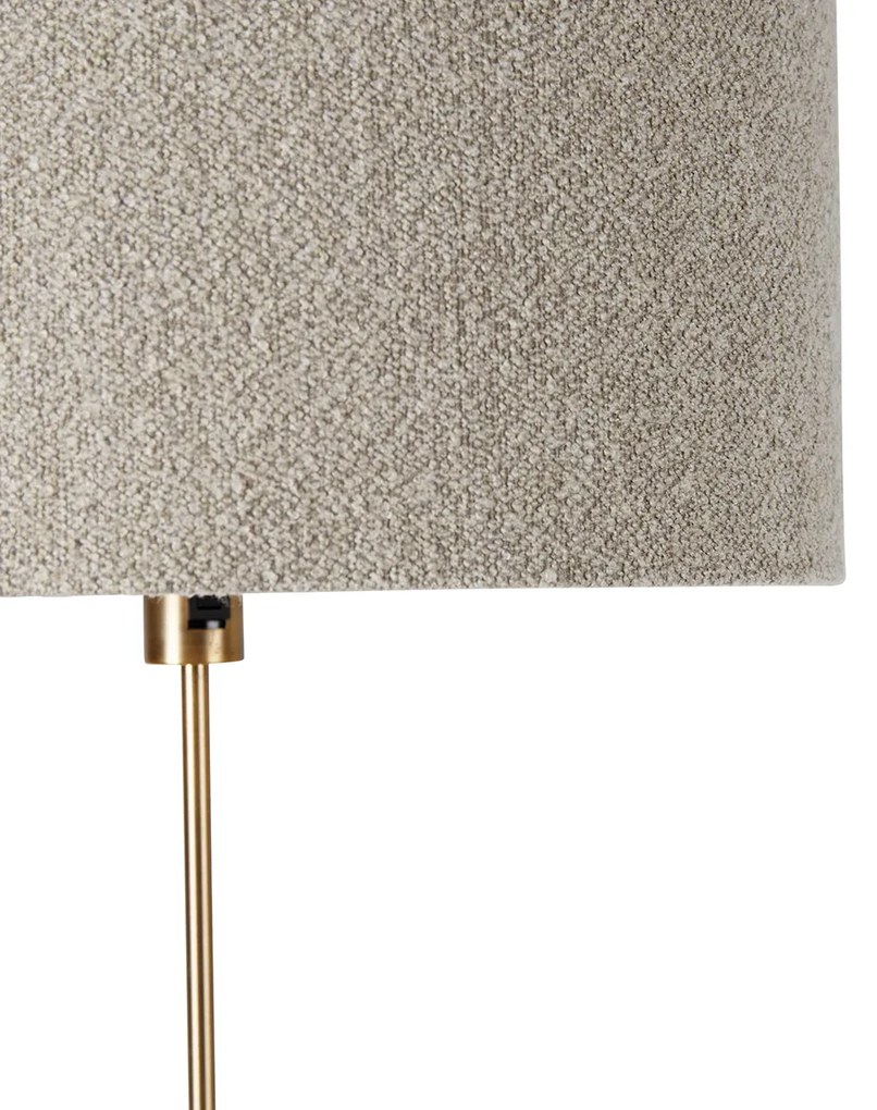 Lampada da terra orientabile bronzo con paralume bouclè tortora 50 cm - Parte