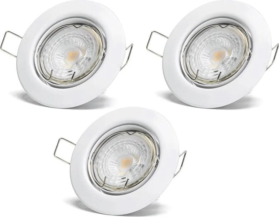 Aigostar - Set da 3 faretti da incasso LED, 1x GU10/4,5 W/230 V, 4000 K, bianco