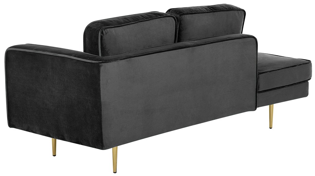 Chaise longue velluto nero destra MIRAMAS Beliani