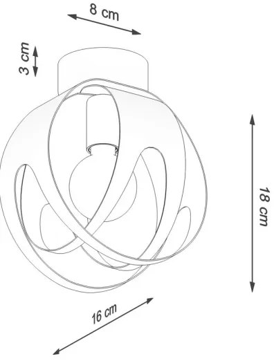 Sollux SL.1086 - Lampadario a plafone TULOS 1xE27/60W/230V nero
