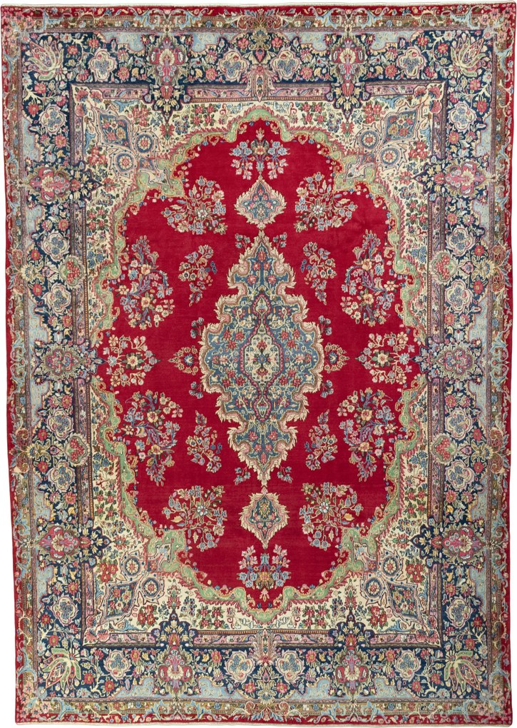 Kerman Tappeto persiano 380 x 270 Rosso (Iran) Annodato A Mano