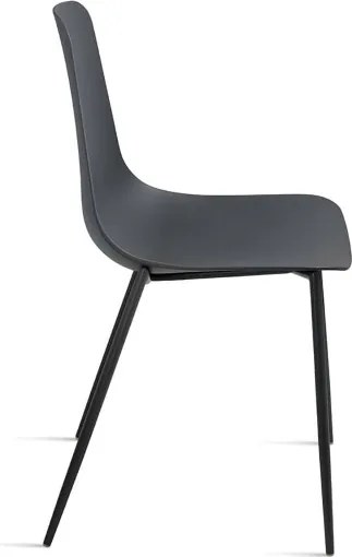 Sedia in polipropilene Grigio Scuro con gambe in metallo LUANA 2 sedie