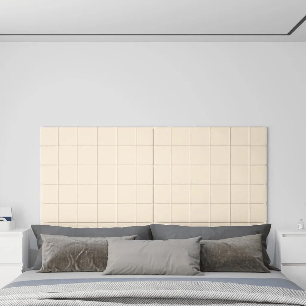 Pannelli Murali 12 Pz Crema 90x15 Cm Velluto 1,62 M² /