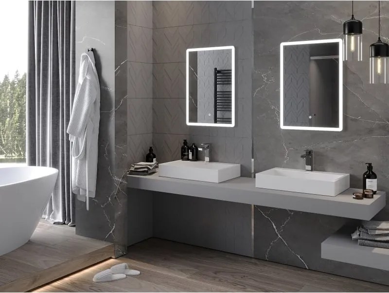 Mexen Navia specchio da bagno retroilluminato 50 x 70 cm, LED 6000K, antiappannamento - 9803-050-070-611-00