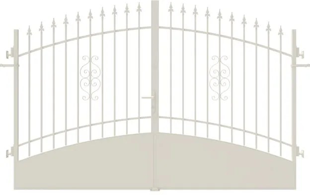 Cancello manuale battente Marmolada in ferro, apertura centrale, L 308.5, H 165-195 cm, di colore bianco