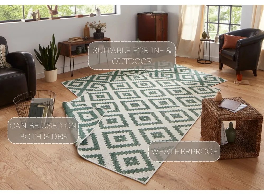 Tappeto per esterni verde e crema , 120 x 170 cm Malta - NORTHRUGS