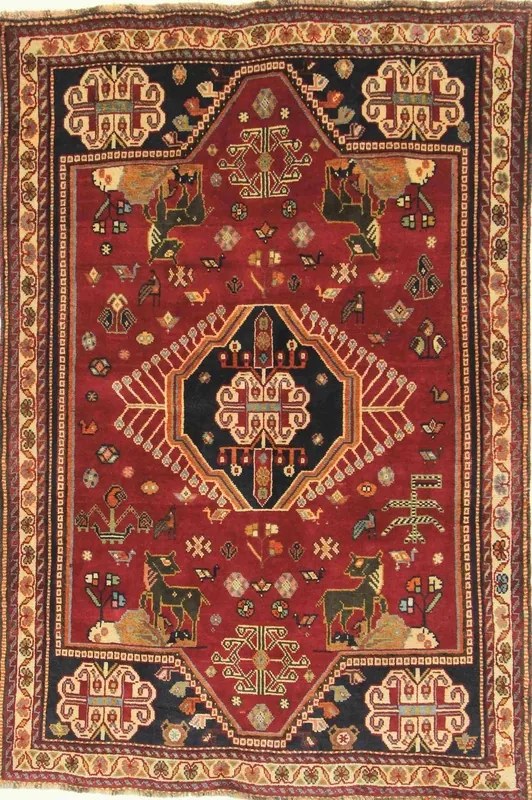 Gashghai Tappeto persiano 180 x 120 Rosso (Iran) Annodato A Mano