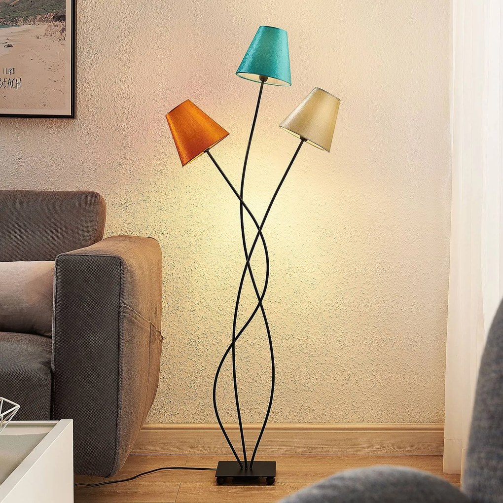 Lindby Komalie piantana, 3 luci, colorata