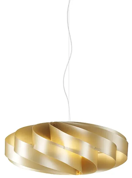 Sospensione Moderna 1 Luce Flat In Polilux Oro D50 Made In Italy