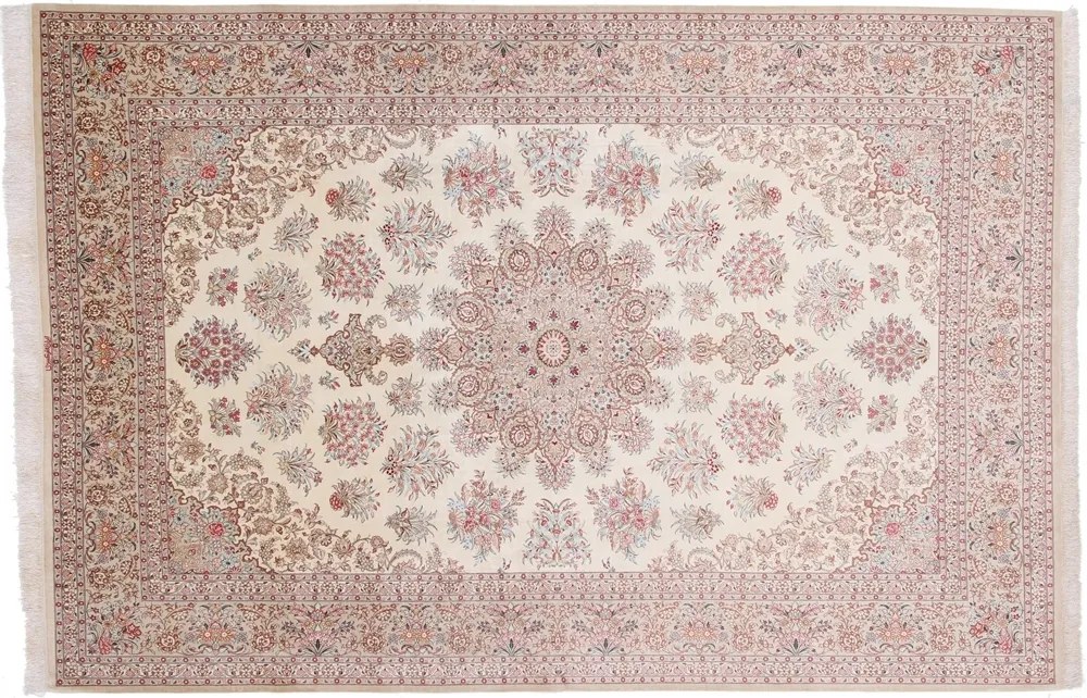 Ghom Tappeto 300x200 Rosa (Iran) Annodato A Mano
