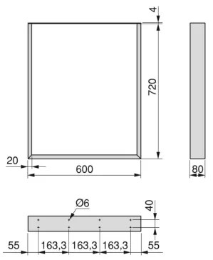 Gambe da tavolo Square rettangolari 72x60 cm in acciaio verniciato nero