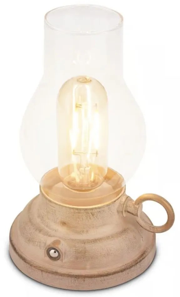 Brilo - Lampada da tavolo ricaricabile LED dimmerabile per esterni KANEA LED 1,5W/5V IP44 1200 mAh beige