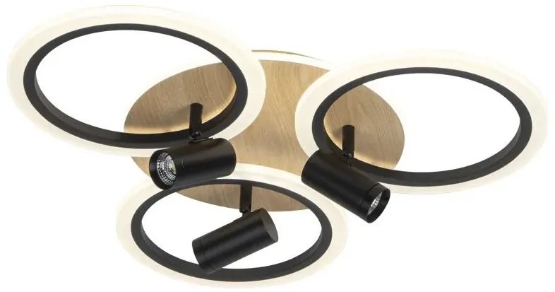 Plafoniera LED dimmerabile LED/70W/230V 3000-6500K nero/marrone + +TC