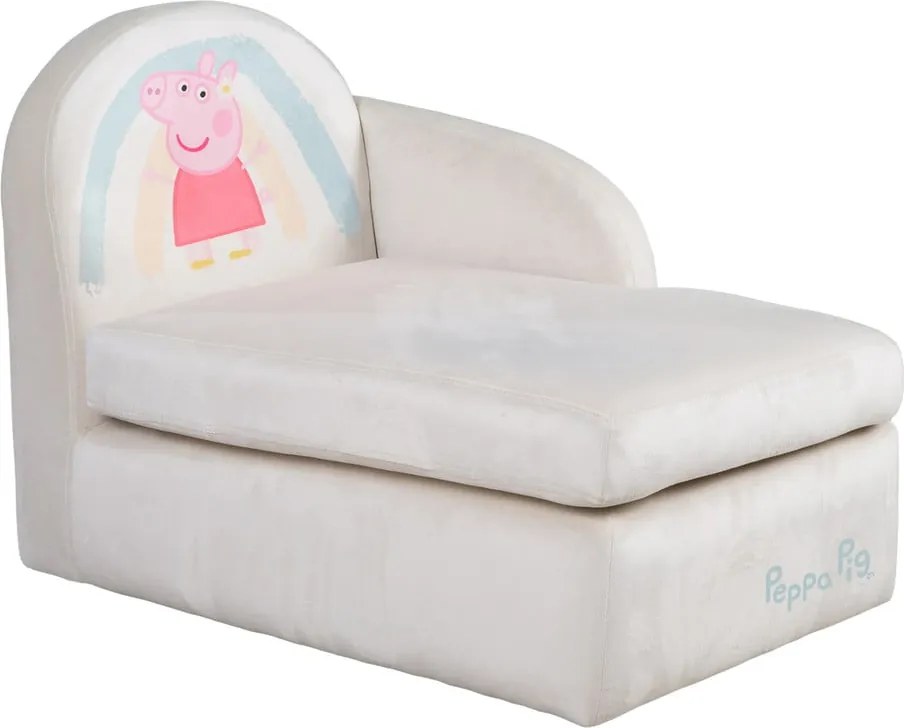 Divano per bambini in velluto bianco 75 cm Peppa Pig - Roba