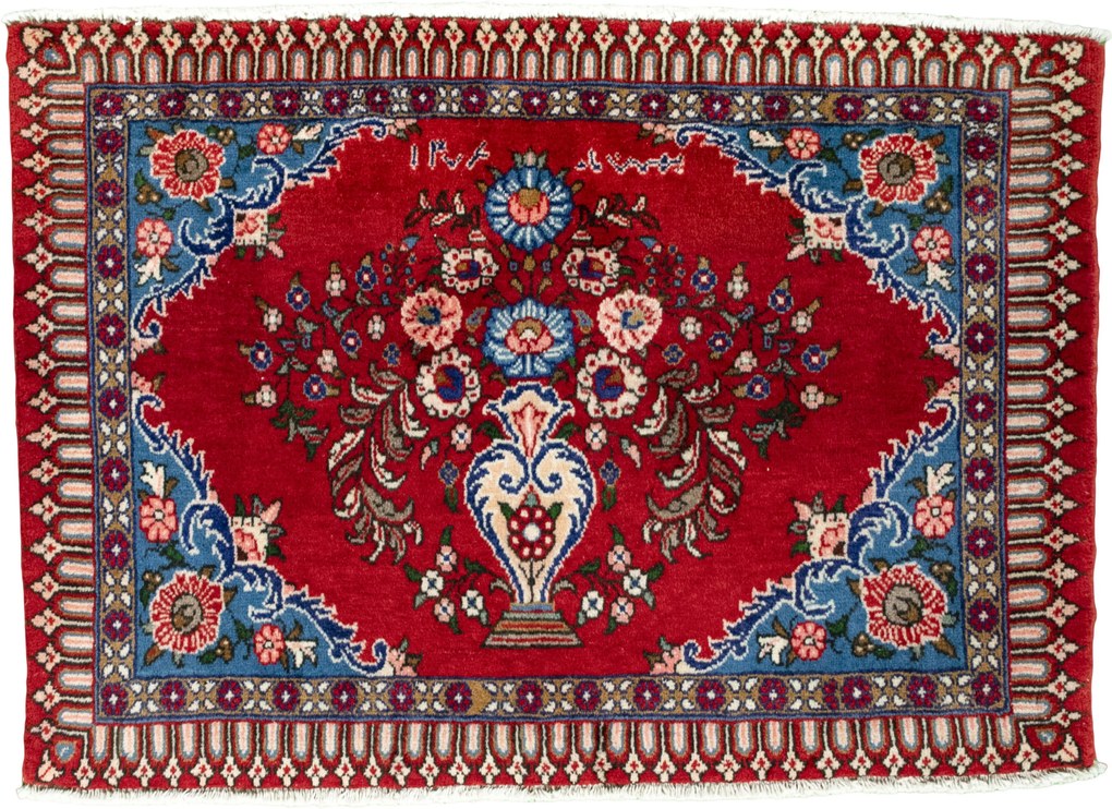 Sarouk Tappeto persiano 110 x 80 Rosso (Iran) Annodato A Mano
